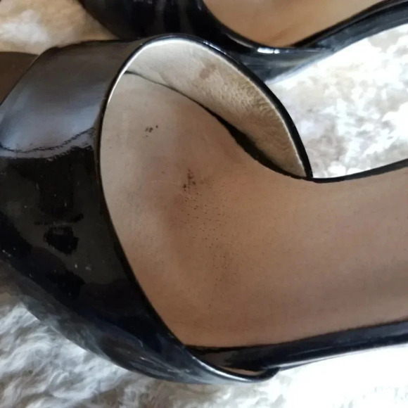 Micheal Kors Wide Stretch Strap Heels Peep Toe Black 8 - Picture 9 of 11